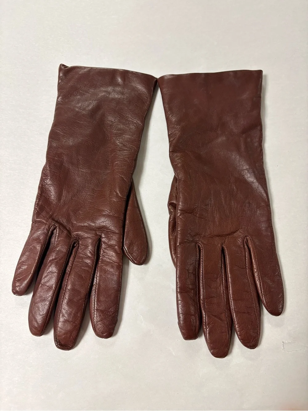 Fownes Brothers Classic Brown Leather Gloves Cashmere Lining size 7